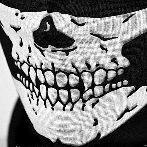 Skull Skeleton Face Mask - Breathable Motorcycle Bandana & Seamless Scarf for Bikers, Outdoor Sports & Halloween Costume Accessories