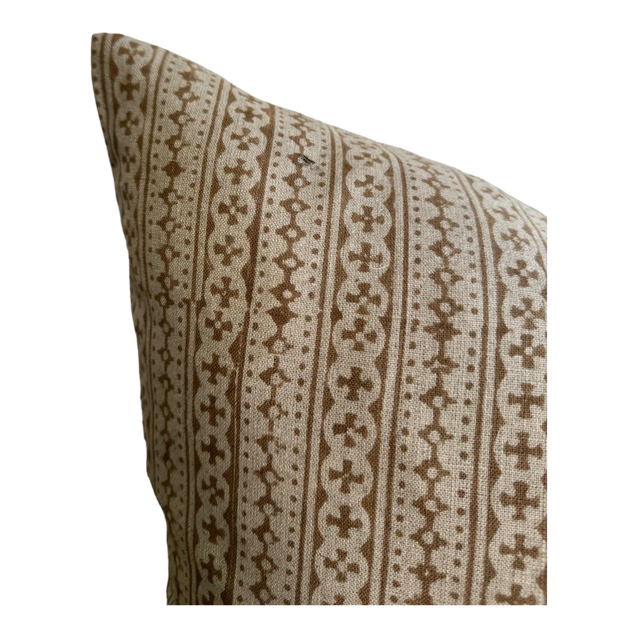 Handmade Woodburn Block Print Pillow Cover - Bohemian Home Decor for Living Room, Bedroom & Sofa