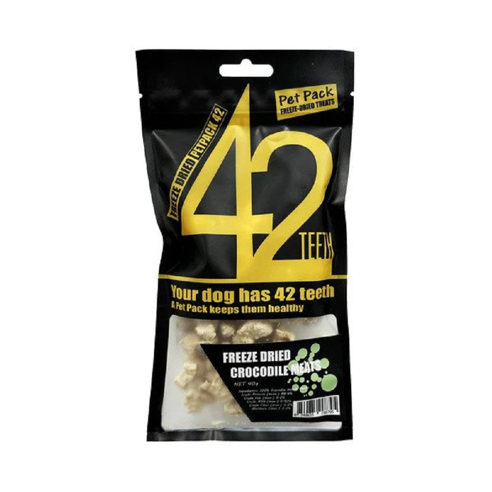 Freeze Dried Crocodile Dog Treats - 42 Series All-Natural Protein Snacks for Dogs - Perfect for Training Rewards & Dental Health Care