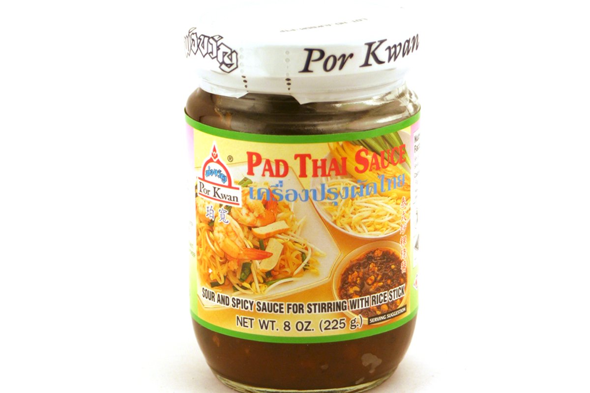 Authentic POR KWAN Pad Thai Sauce Paste - 225g (8oz) - Premium Thai Stir-Fry Noodle Seasoning for Home Cooking & Restaurant Use
