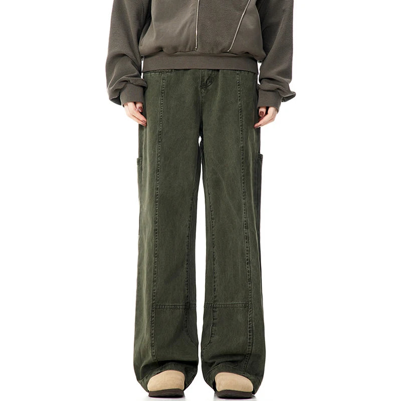 Men's Cargo Pants - Distressed Washed Straight Leg Tactical Pants for Men | Trendy High Street Style | Perfect for Outdoor Adventures, Workwear & Casual Wear | 9W1950