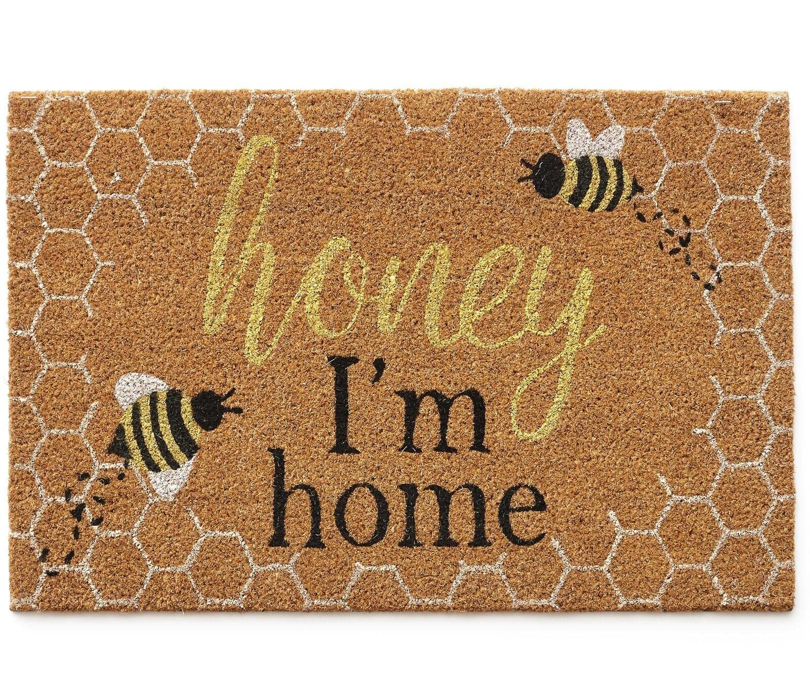 Premium Coir Doormat for Outdoor & Indoor Use - 'Home I'm Home' Welcome Mat, Non-Slip Entrance Rug for Front Door, Porch, Hallway & Patio - Durable Floor Mat for All Seasons