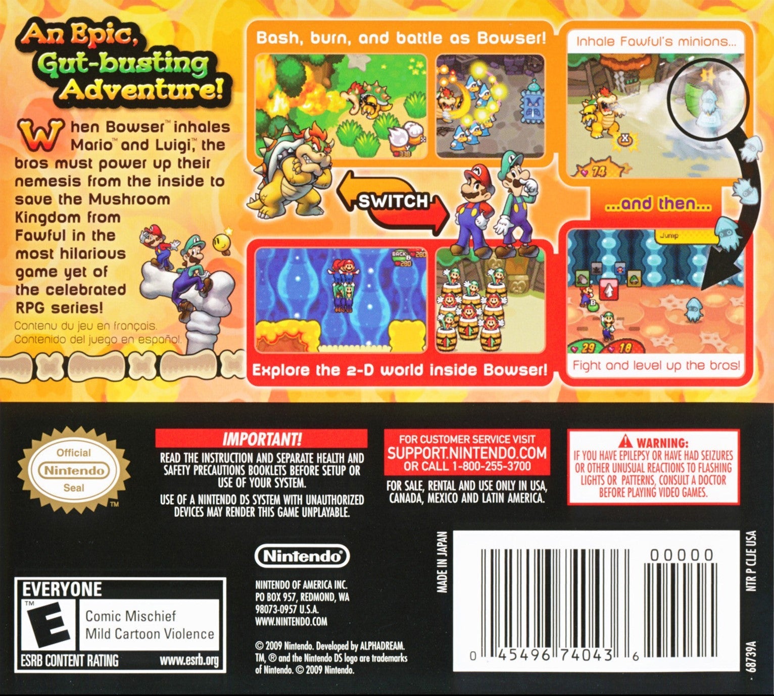 Mario & Luigi Bowser's Inside Story - Nintendo DS Game | Adventure RPG for Kids & Adults | Perfect for Travel & Family Game Nights