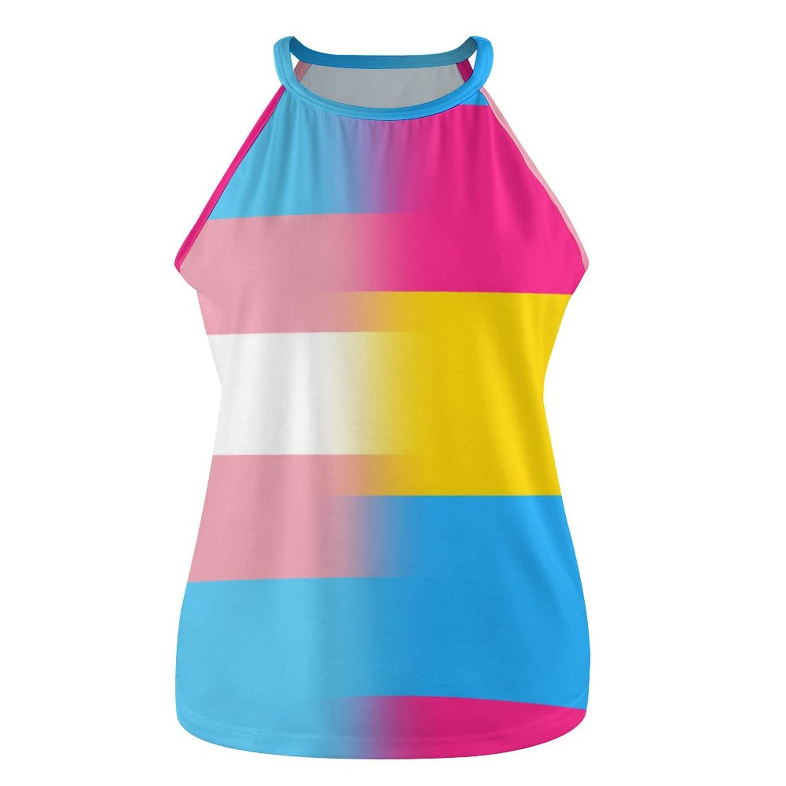 Transgender Pansexuality Pride Flag Tank Top for Women - Sleeveless Tunic Tee Shirt | LGBTQ+ Pride Apparel for Parades, Festivals & Daily Wear