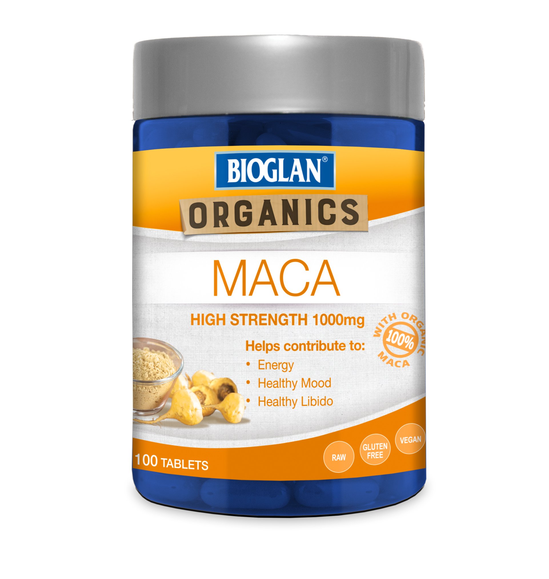 Bioglan Superfoods Maca 100 Tablets - Organic Energy Booster & Hormone Balance Supplement for Men & Women - Perfect for Workout, Stress Relief & Daily Wellness
