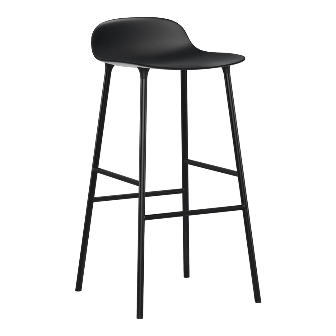 Modern Metal Bar Stools with Form Design - Adjustable Height Counter Stools for Kitchen, Dining & Home Bar - Industrial Style Seating for Restaurants & Cafes