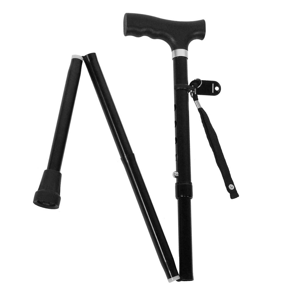 Foldable Adjustable Walking Cane with Ergonomic Handle - Lightweight Collapsible Trekking Pole for Hiking, Travel & Elderly Support - Perfect for Outdoor Adventures, Daily Mobility & Senior Assistance