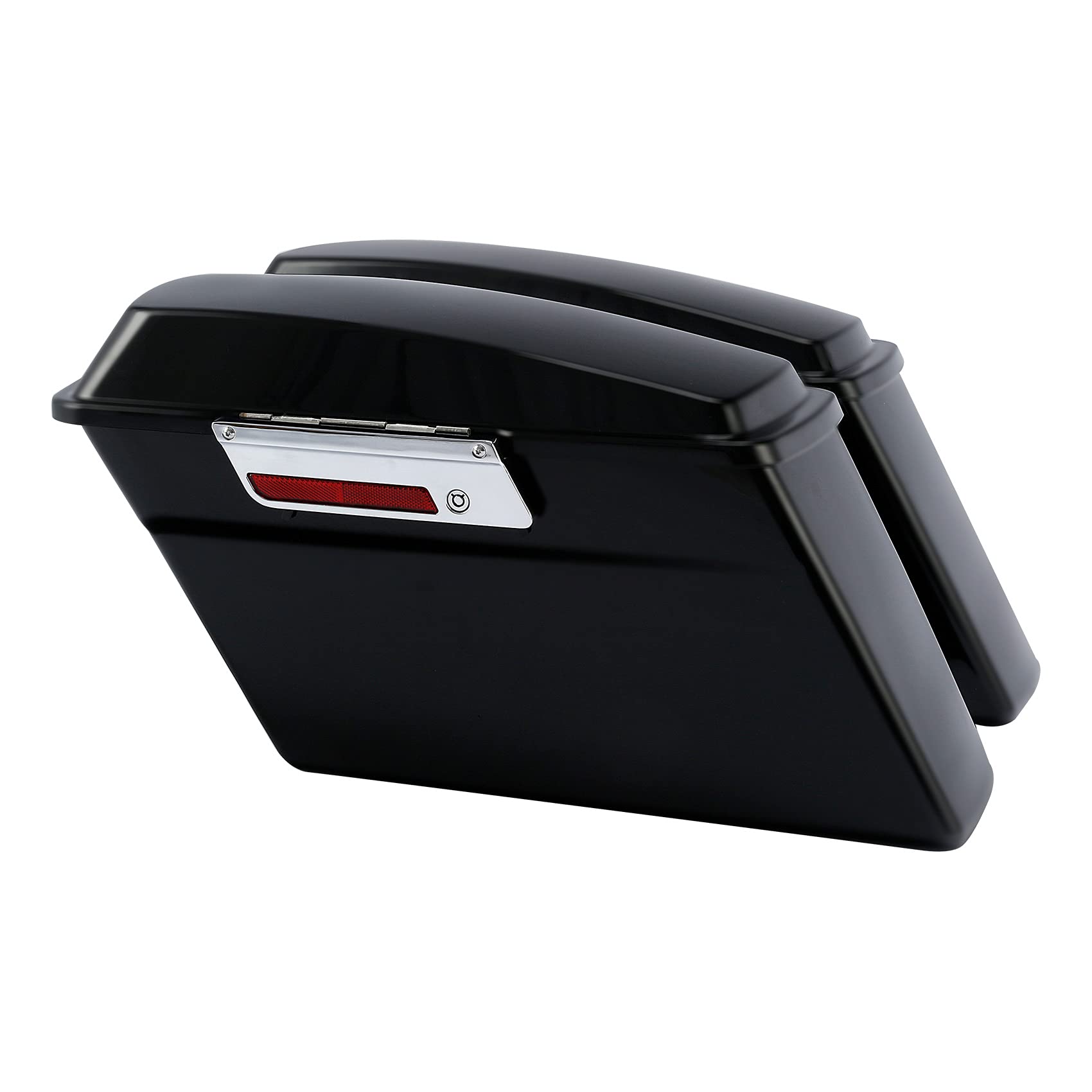 XFMT Motorcycle Matte Black Hard Saddlebags with Lids & Chrome Latches - Compatible with Harley Touring Road King, Street Glide, Road Glide, Electra Glide (1994-2013) - Durable Storage for Long Rides & Road Trips