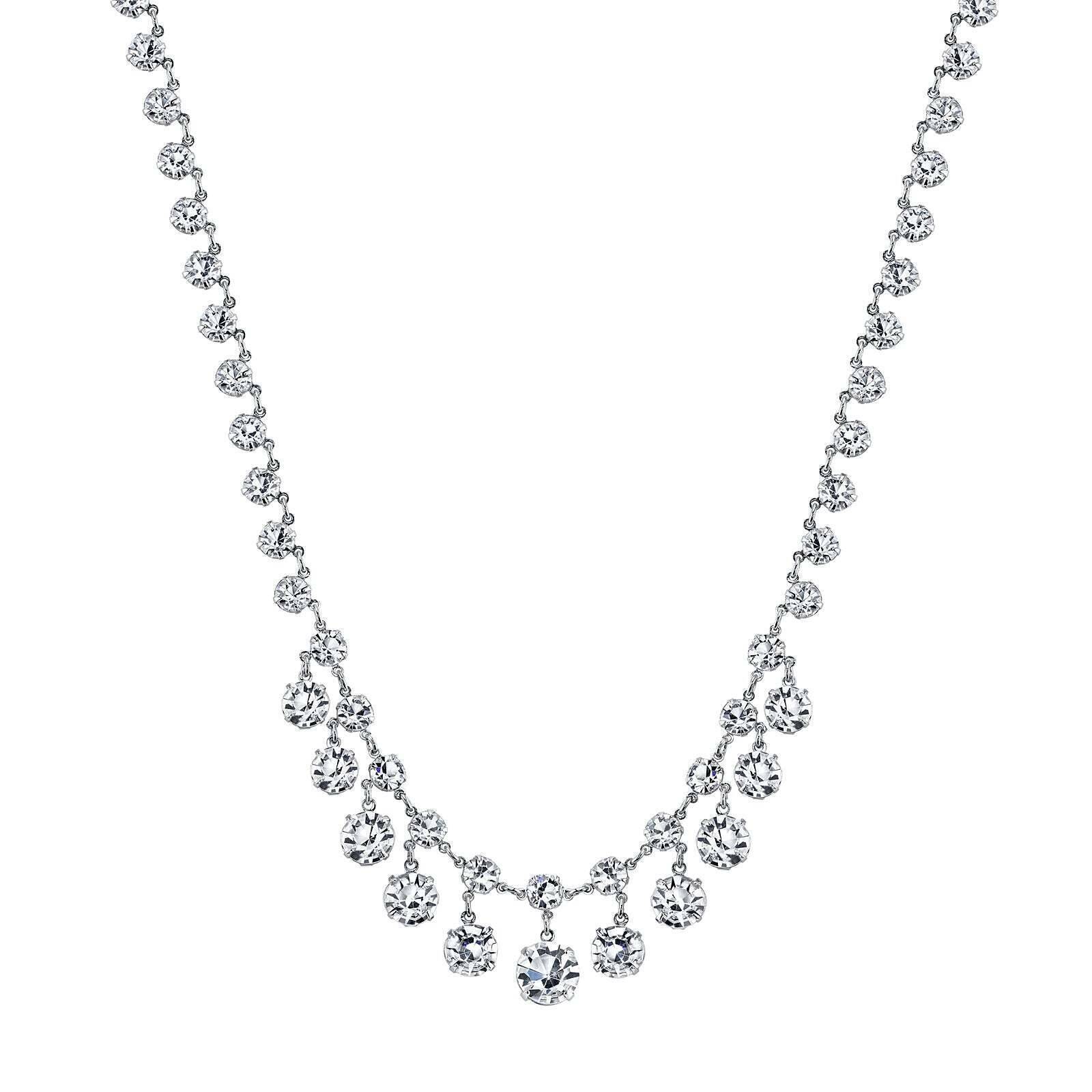1928 Bridal Genuine Austrian Crystal Collar Necklace - 15