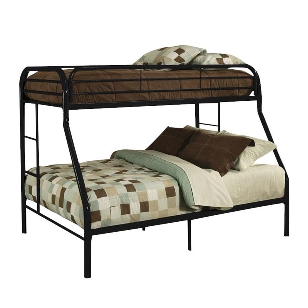 Acme Furniture Tritan Twin XL Over Queen Bunk Bed in Black - Space-Saving Bunk Bed for Kids, Teens & Guest Rooms