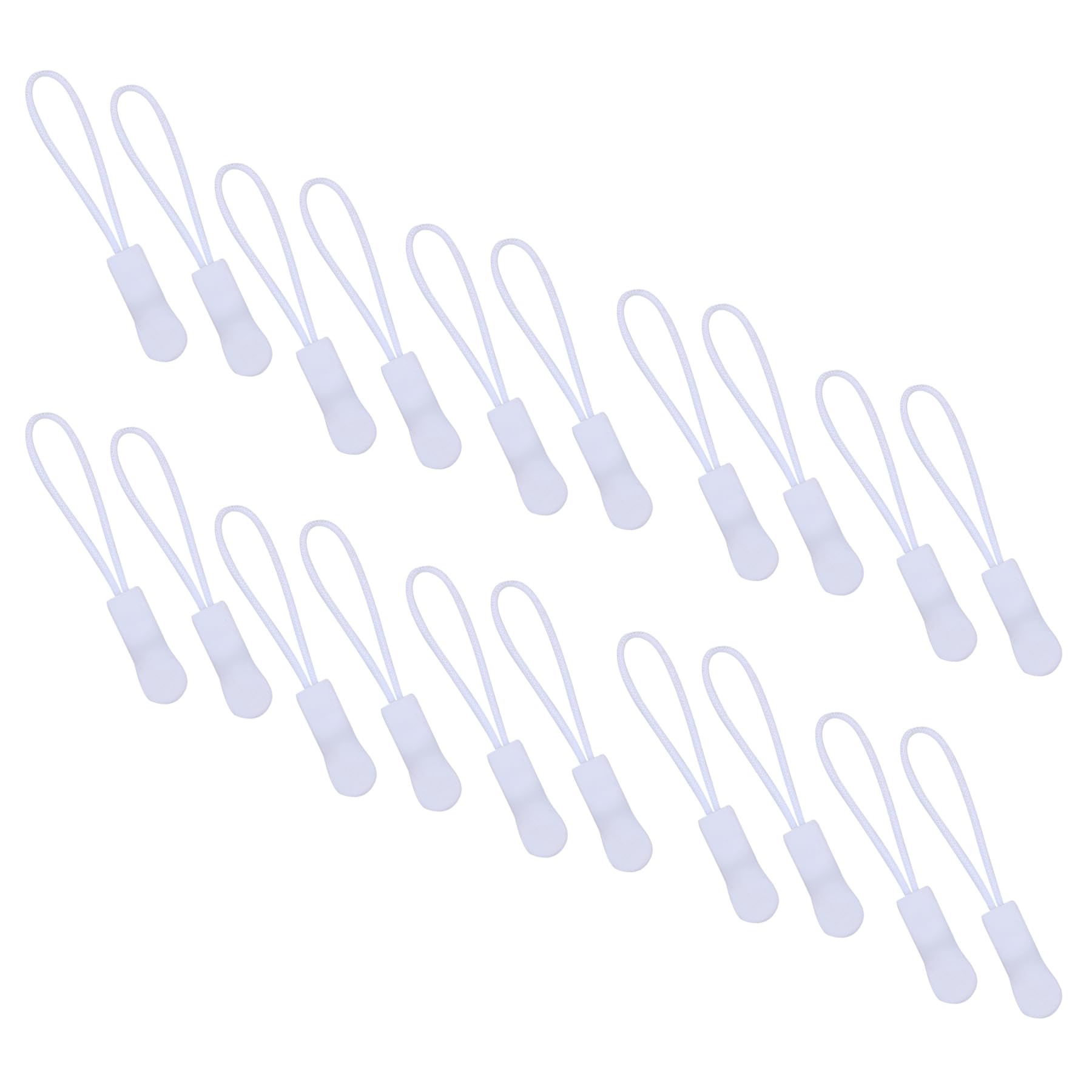 JOSDIOX 20 Pcs Premium Zipper Pulls Replacement - Upgraded Zipper Tabs & Cord Extenders for Luggage, Backpacks, Jackets, Purses, Handbags (#2 White) | Durable Zipper Repair Kit for Travel Gear, Outdoor Equipment & Fashion Accessories