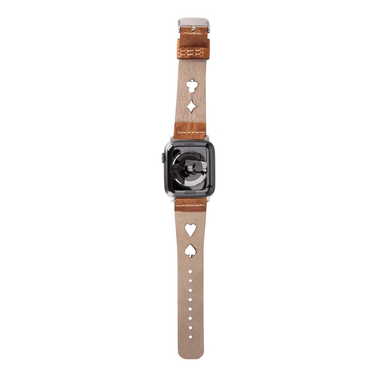 Premium Camel Brown Leather Sport Band for Apple Watch - Durable & Stylish Strap for Workouts & Everyday Wear - Compatible with All Apple Watch Models (Avesta)