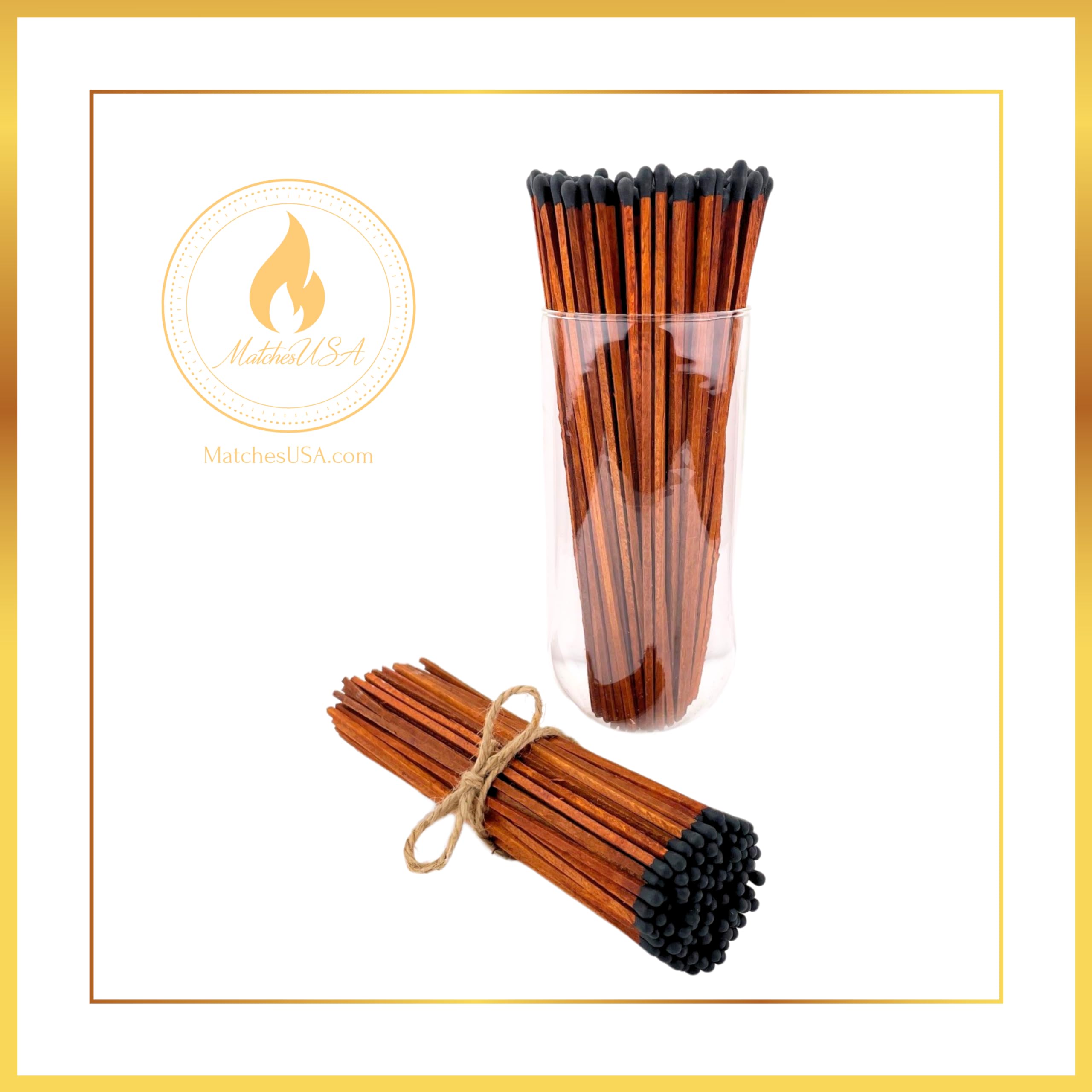 Extra Long 100-Count Safety Matches (8 Inches) - Wooden Matchsticks for Fireplace, Candles & Outdoor Use - Slow Burning & Windproof - Perfect for Camping, BBQ & Emergency Kits