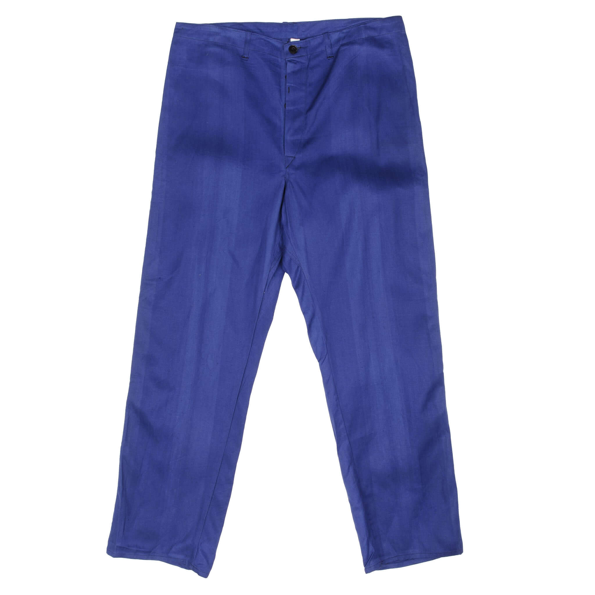 Vintage French Workwear Blue Sanforized HBT Trousers Pants 1960s - Size 36x31 - Retro Workwear for Collectors & Vintage Fashion Enthusiasts