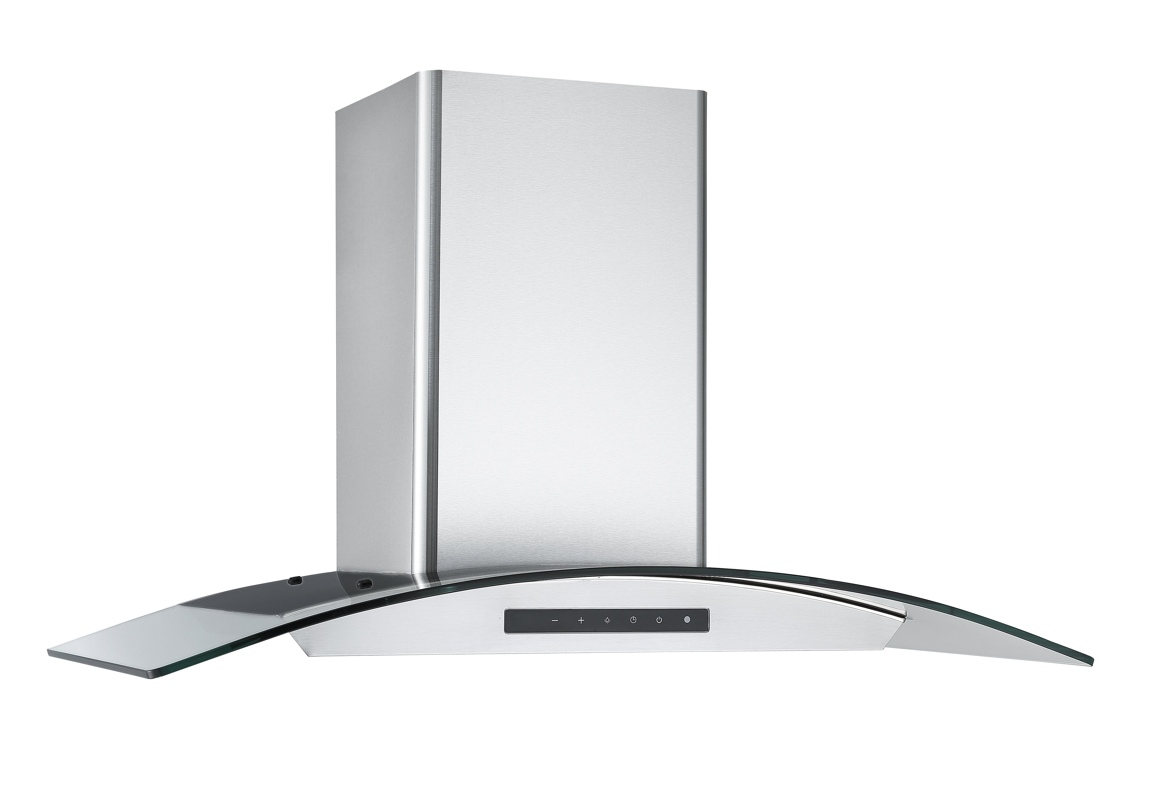 GCL636 36 Inch Stainless Steel Wall Mount Glass Canopy Range Hood with Night Light - Modern Kitchen Ventilation for Smoke & Odor Removal - Perfect for Home Cooking, Grilling, and Open-Concept Kitchens