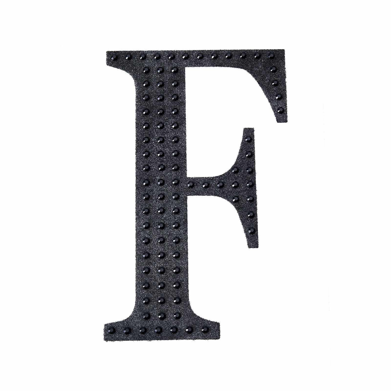 Efavormart 6-Inch Black Self-Adhesive Rhinestone Letter F Stickers - DIY Crafts, Scrapbooking, Graduation Cap Decorations - Perfect for Birthday Parties, Weddings & Home Decor