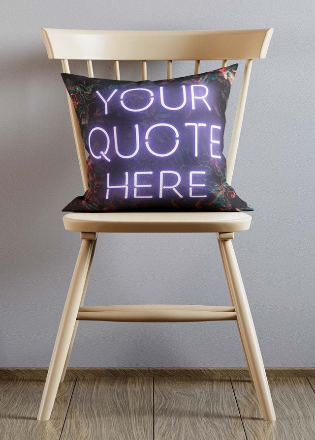 Custom White Neon Cushion - Soft Decorative Throw Pillow for Bed, Sofa & Home Decor - Perfect for Living Room, Bedroom & Dorm Aesthetic