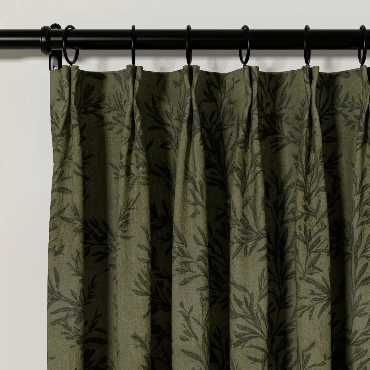 Elegant Sara Le Print Linen Pleated Cafe Curtains - Light Filtering Window Treatment for Kitchen, Dining Room & Bathroom