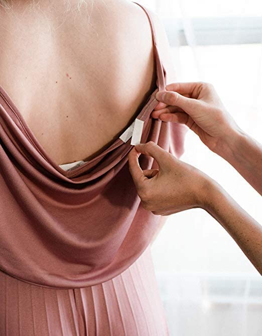 Perriha Fashion Double Sided Extra Wide Tape for Clothing & Body - 36 Strips Pack, Transparent Clear for All Skin Tones | Secure Outfits, Prevent Wardrobe Malfunctions, Perfect for Dresses, Tops & Swimwear