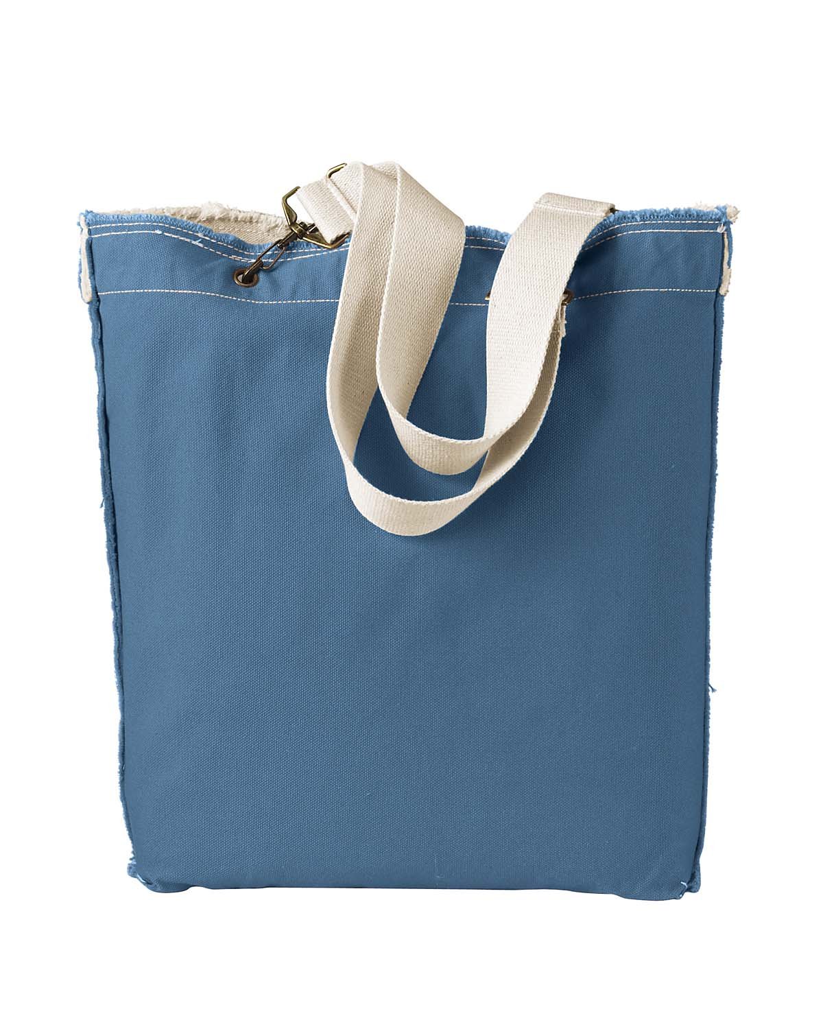 Authentic Pigment 1906 Direct Dyed Raw Edge Canvas Tote Bag - Eco-Friendly Fashion Accessory for Shopping, Beach & Daily Use