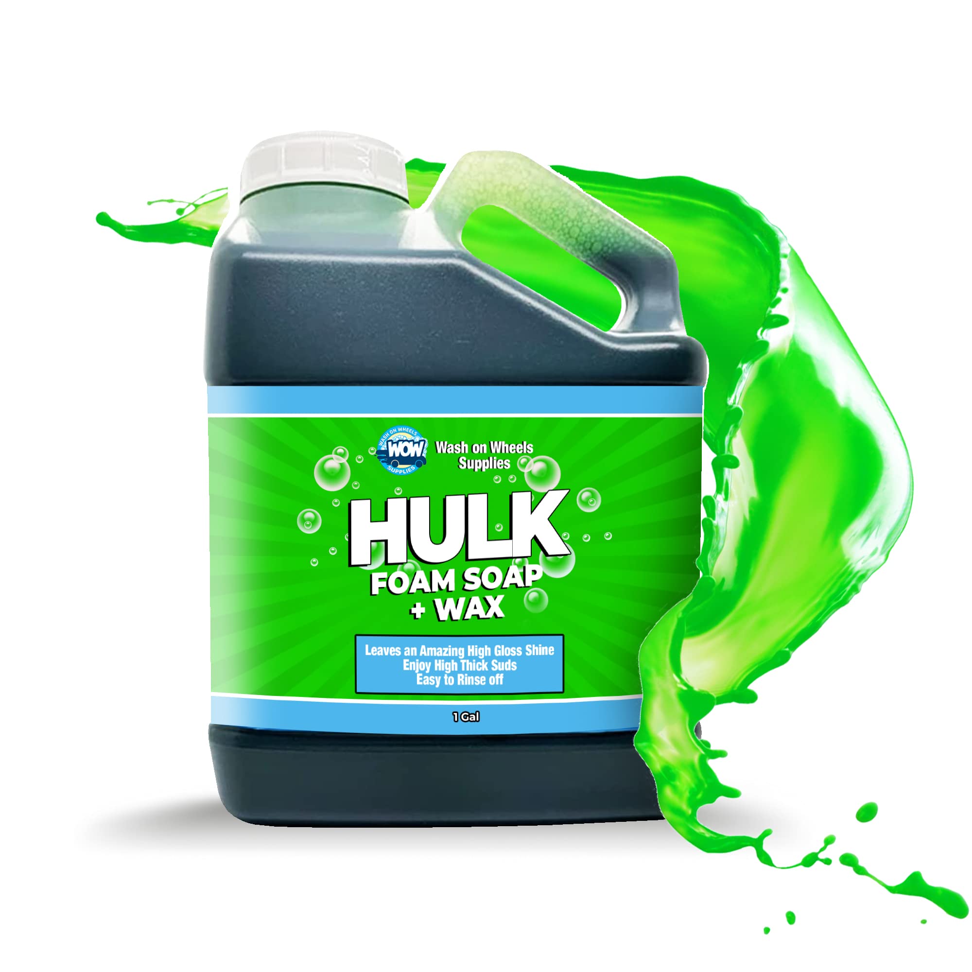Wash on Wheels – Premium Foam Cannon Soap + Wax Car Wash Shampoo (1 Gallon) | Ultra Foamy Car Detergent with Wax Protection | Easy Rinse Formula for Spotless Finish | Perfect for Pressure Washers & Foam Cannons | Ideal for Home Car Washing & Professional Detailing