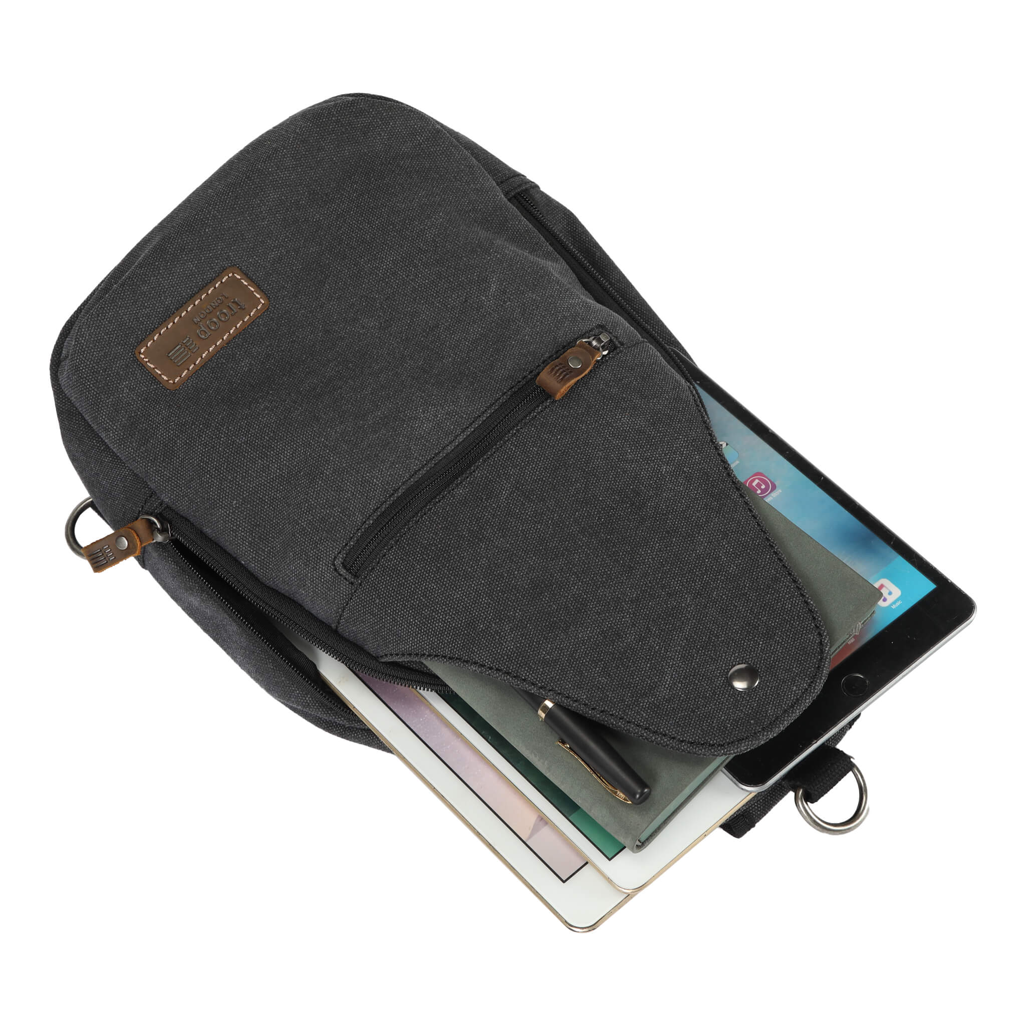 TRP0551 Troop London Classic Sling Bag - Stylish One Strap Backpack for Men & Women - Perfect for Travel, Work & Everyday Use