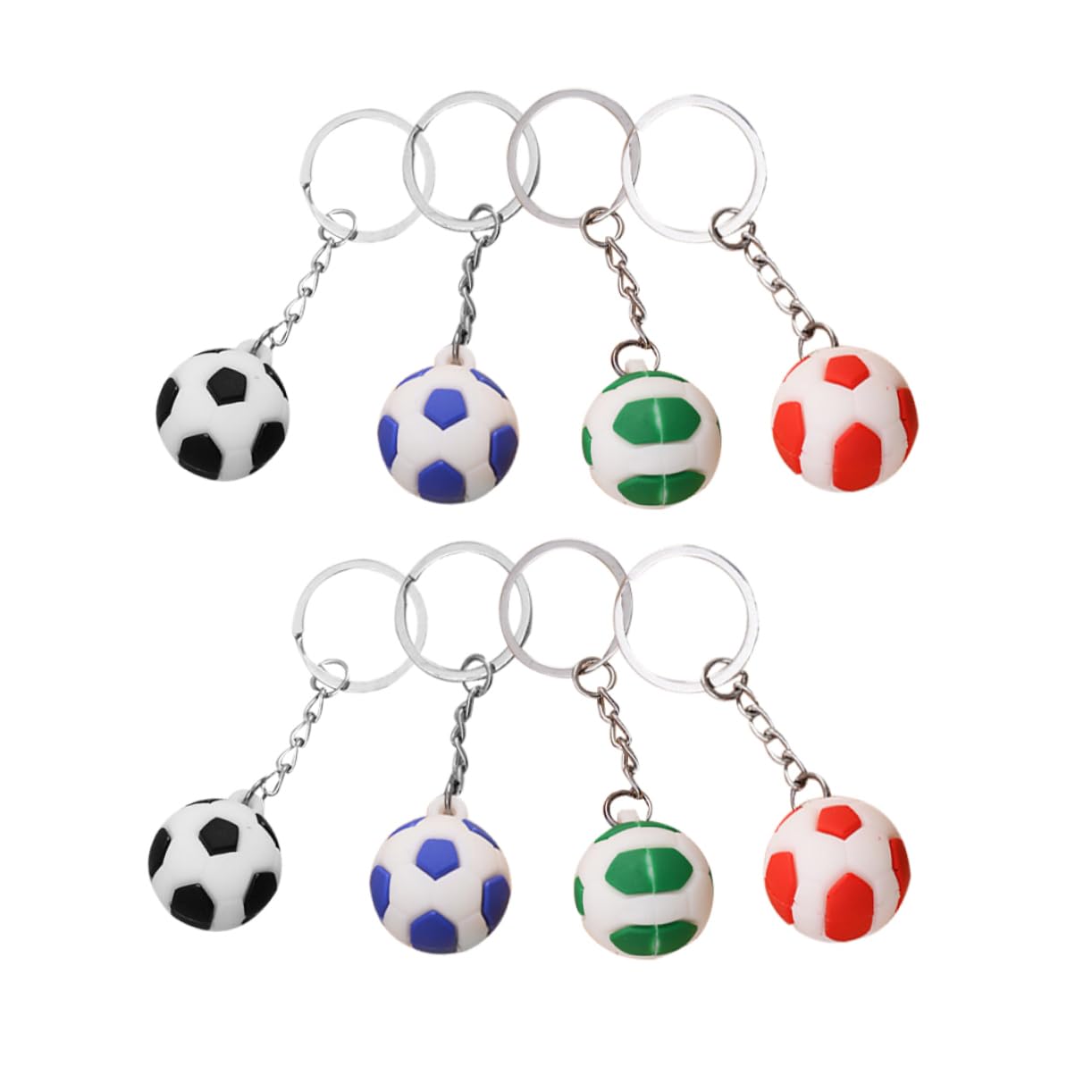 Balacoo 8-Piece Soccer Keychain Set - Realistic Mini Football Keyrings for Athletes & Fans - Durable Metal Key Rings for Sports Enthusiasts - Perfect for Gifts, Backpacks, and Car Keys