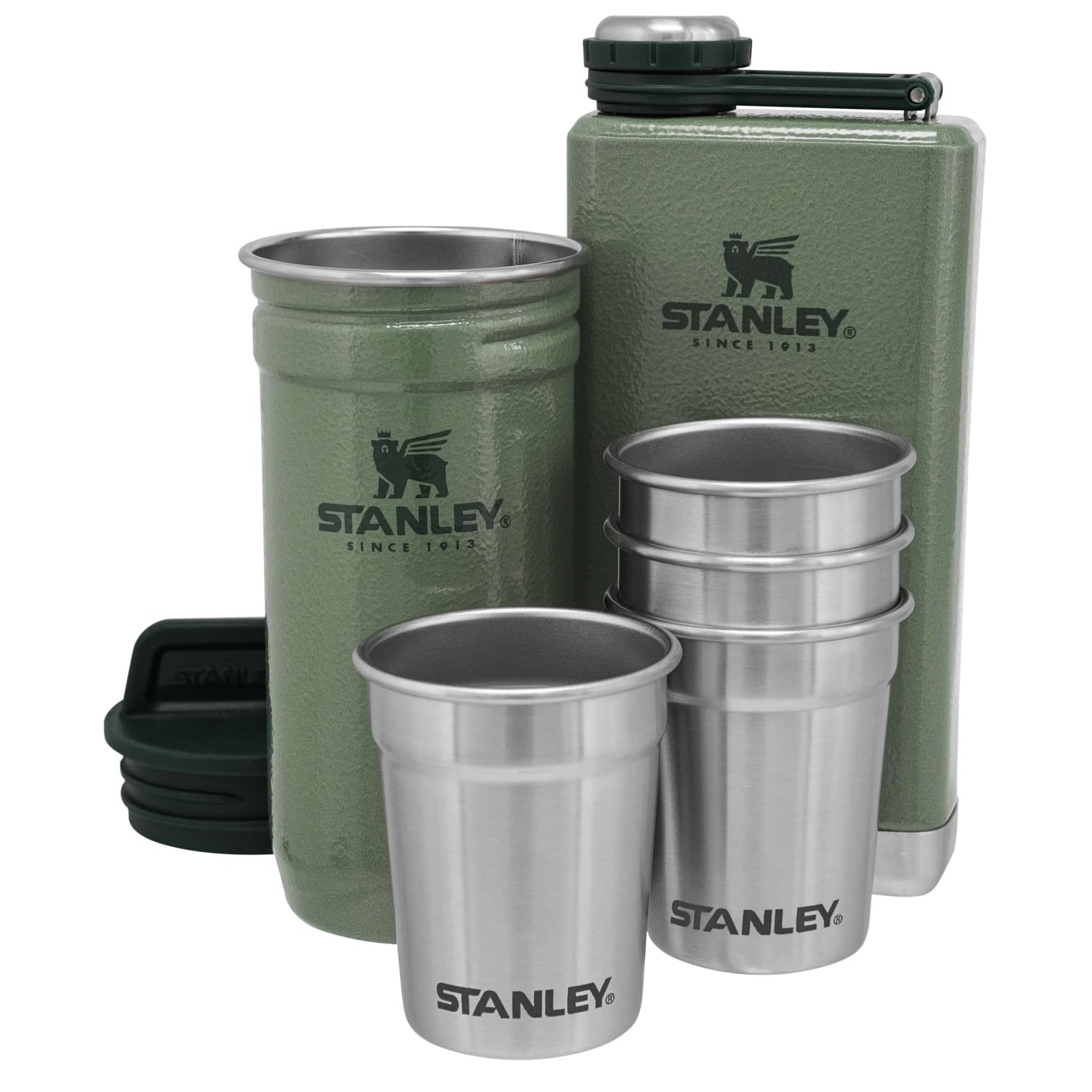 Adventure Pre-Party Shot Glass and Flask Set - Stainless Steel Travel Drinking Kit for Camping, Hiking & Outdoor Adventures