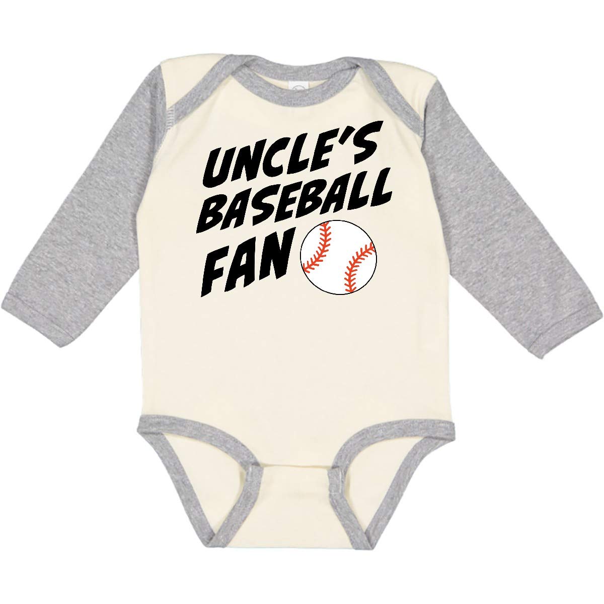 Inktastic Uncles Baseball Fan Long Sleeve Baby Bodysuit - Soft Cotton Creeper for Newborns & Infants - Perfect for Baseball Games, Family Photos & Gifts