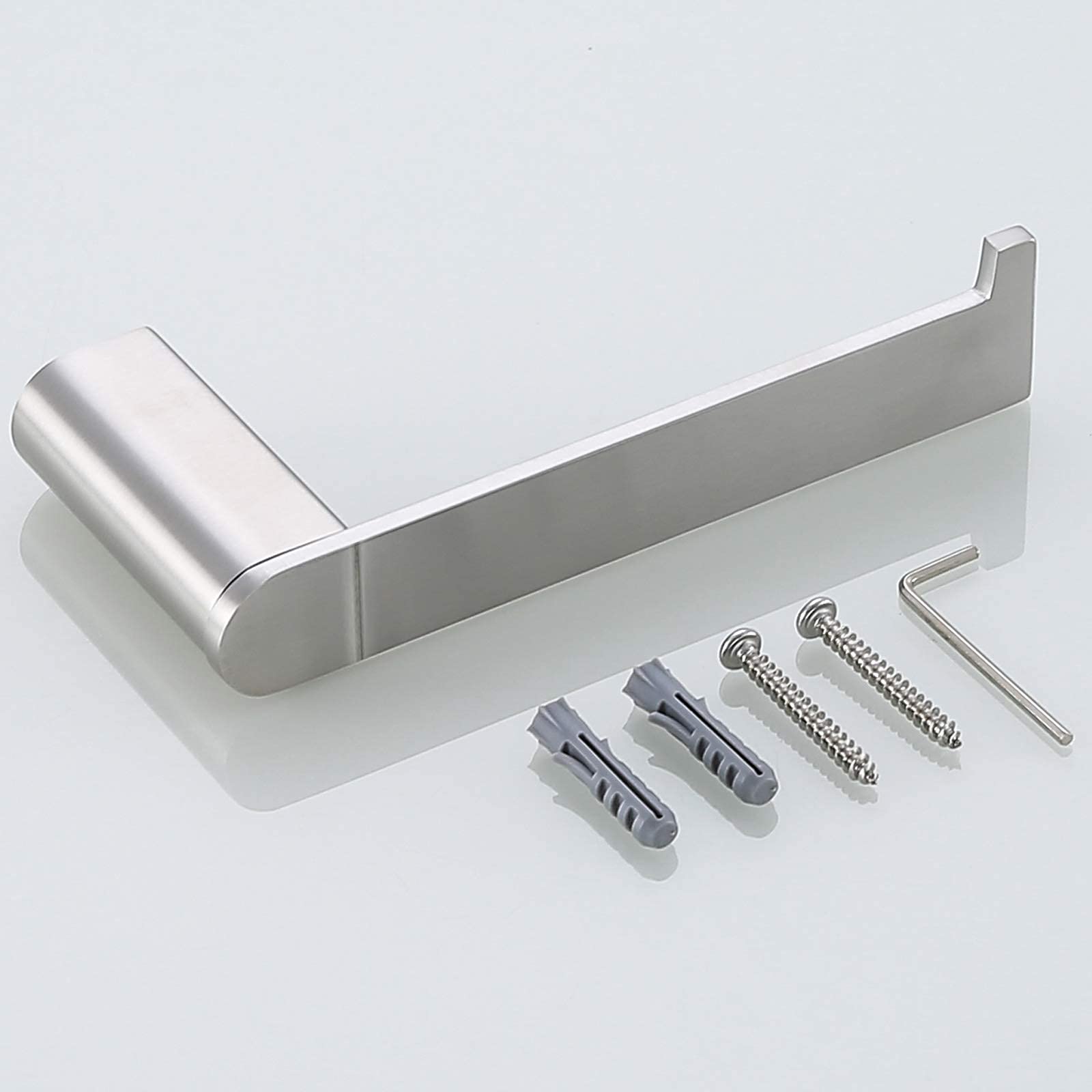 Stainless Steel Toilet Paper Holder - Brushed Steel Wall Mount Bathroom Tissue Roll Holder - SUS 304 Rustproof - Modern Minimalist Nordic Style (Round) - Perfect for Home, Hotel, Office & Restroom Decor