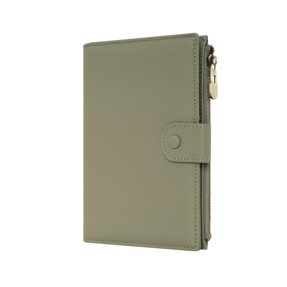 Genuine Leather Passport Holder & Travel Wallet for Men Women - RFID Blocking Passport Cover with Zipper Pocket for ID, Boarding Pass, Tickets, Cash, Credit Cards - Perfect for Air Travel, Business Trips & Vacation (Light Green)