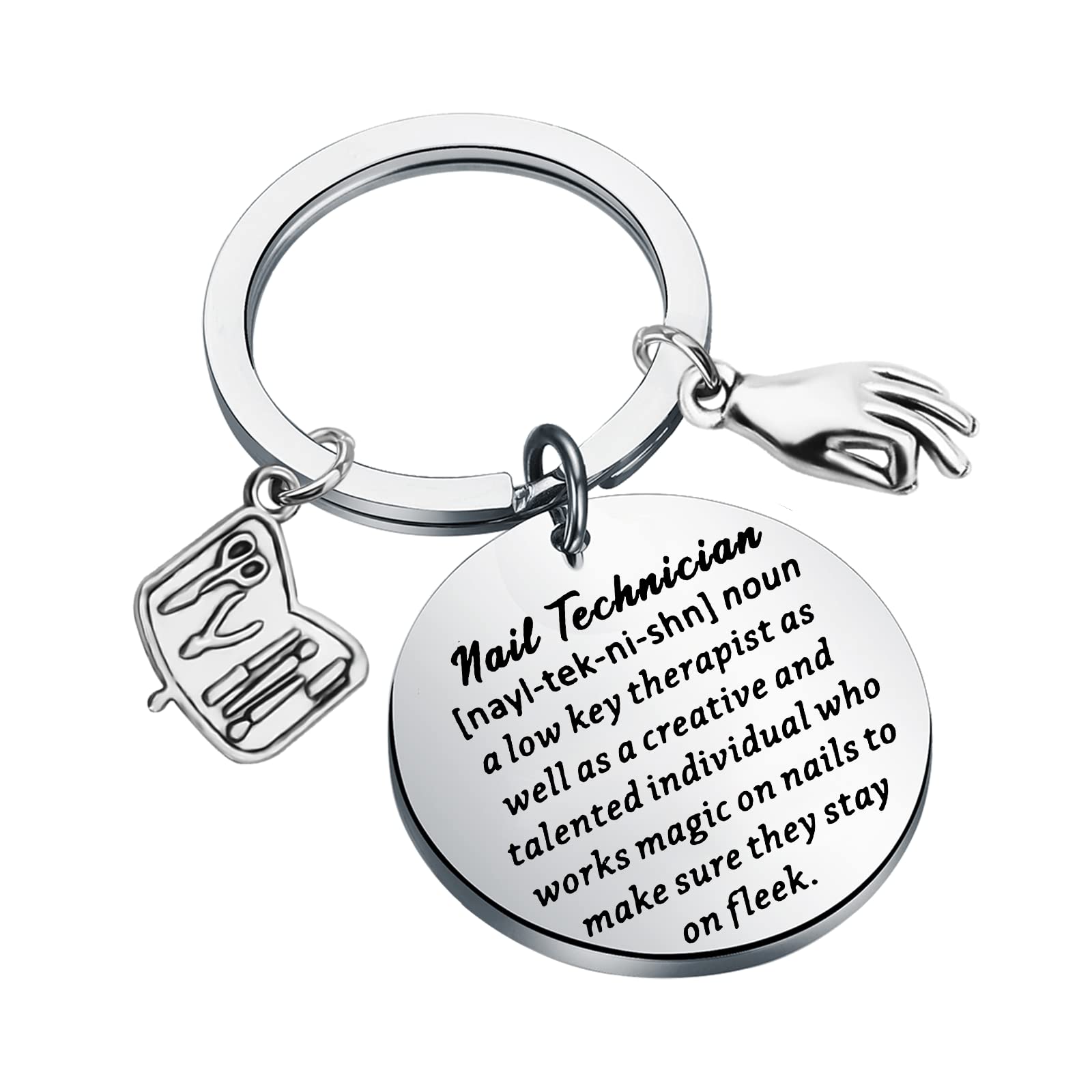 FAADBUK Nail Technician Keychain - Perfect Manicurist Gift for Nail Artists & Techs - Ideal for Graduation, Appreciation & Work Anniversary Gifts (Nail Salon Accessories)