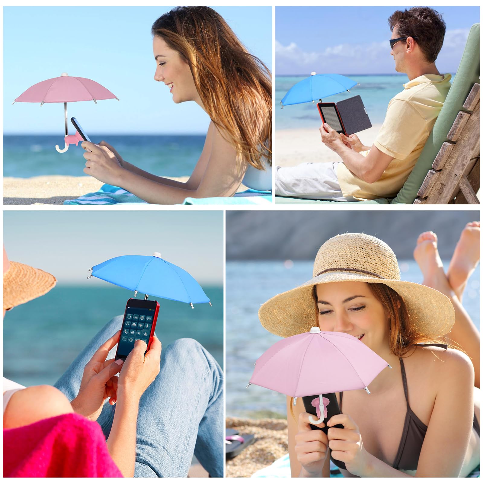 Phone Sun Shade with Suction Cup Stand - Anti-Glare Sun Shield & Phone Holder for Outdoor Use - Blocks Reflections for Better Screen Visibility - Perfect for Beach, Poolside, and Summer Activities (Pink)