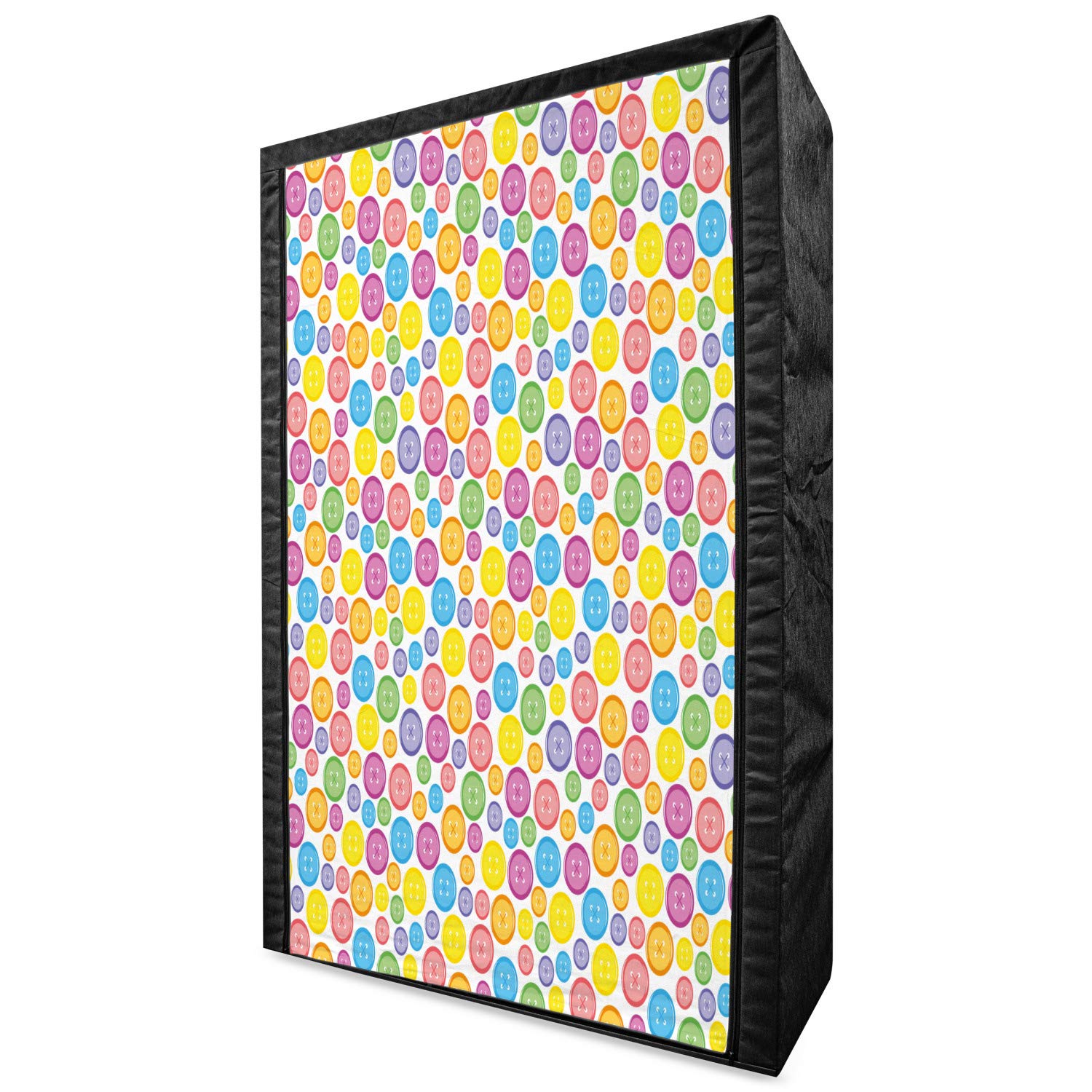 Ambesonne Modern Portable Fabric Wardrobe with Circular Button Pattern - 42.5