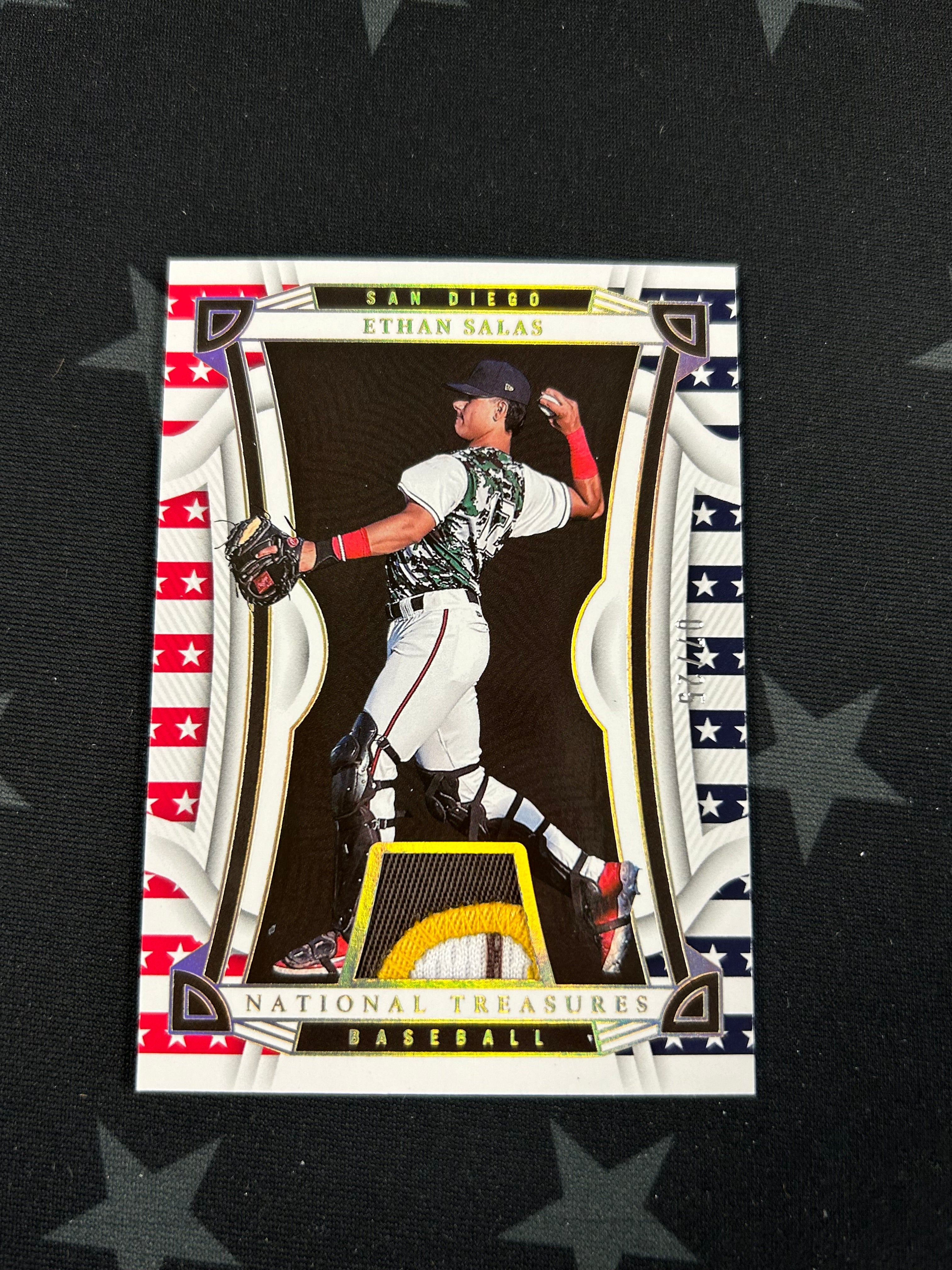 2023 Panini National Treasures Baseball Ethan Salas Patch #32 - Rare Collectible Card for Baseball Fans & Memorabilia Collectors - Perfect for Display, Trading, and Investment