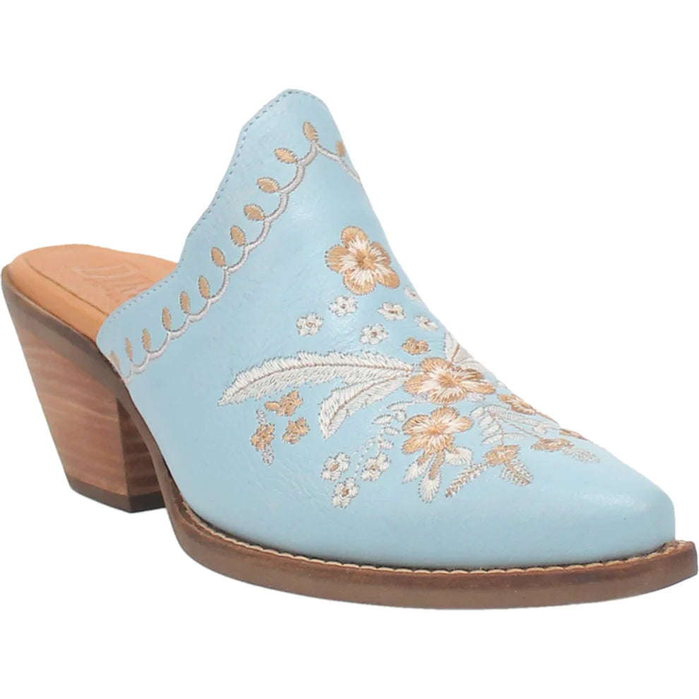 Wildflower Lad Mule with Embroidered Blue Design - Comfortable Slip-On Shoes for Men, Casual & Outdoor Wear