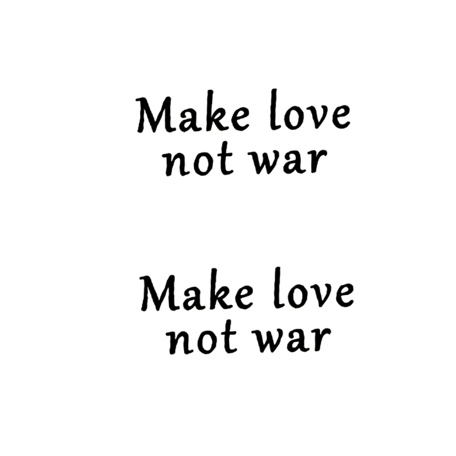 Simply Inked 'Make Love Not War' Temporary Tattoo - Inspirational Quote Design for Women, Men, Girls & Boys - Waterproof Fake Tattoo Sticker (2.5x4 Inch, Black, 1 Piece) - Perfect for Festivals, Parties & Self-Expression