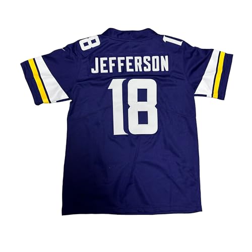 Youth & Kids Justin Jefferson #18 Purple Football Game Jersey - Perfect for NFL Games, Team Spirit & Fan Apparel