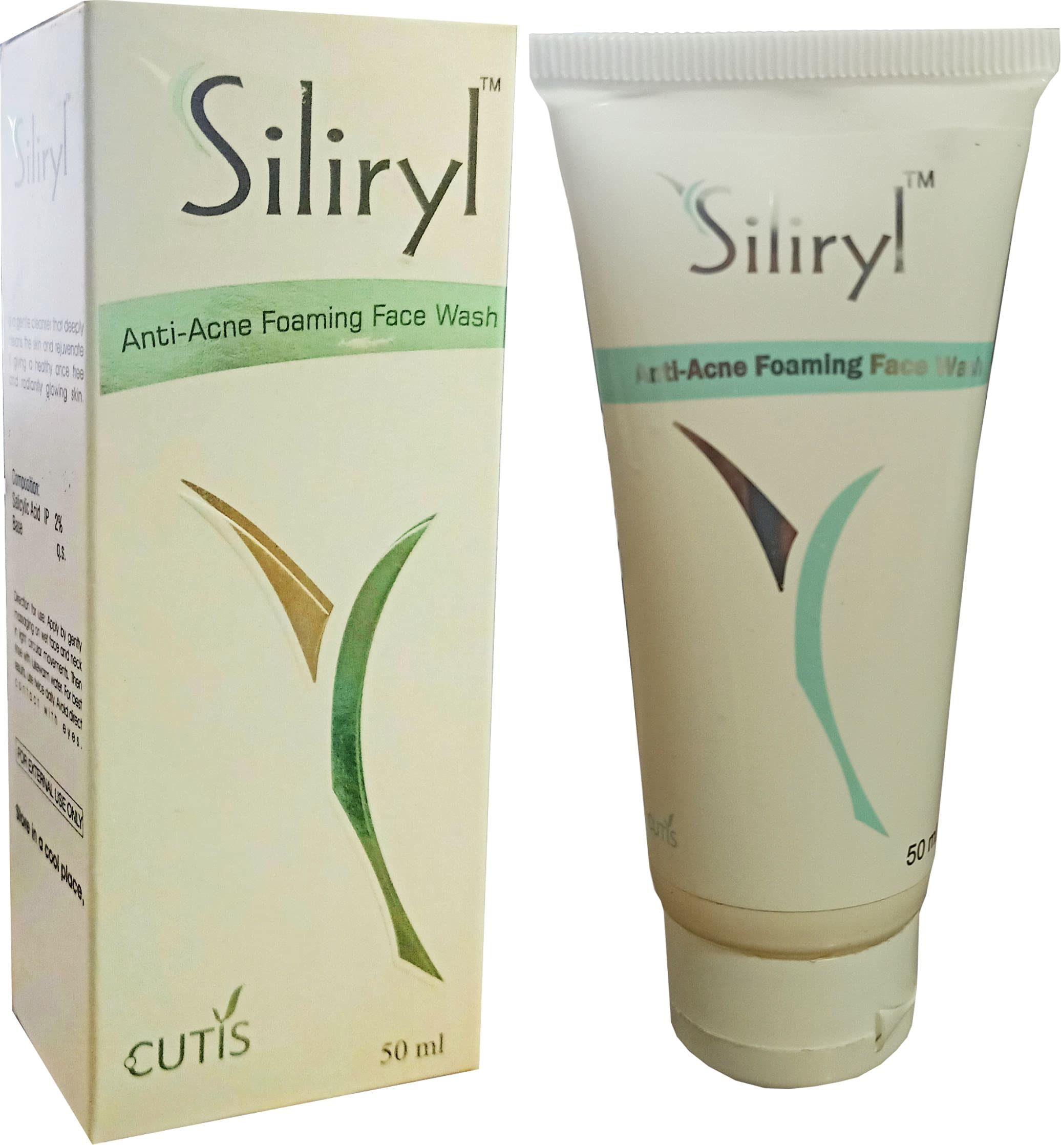 Siliryl Anti-Acne Foaming Face Wash for Oily & Acne-Prone Skin - 50ml (Pack of 2) | Gentle Daily Cleanser for Teens & Adults | Perfect for Morning & Night Skincare Routine