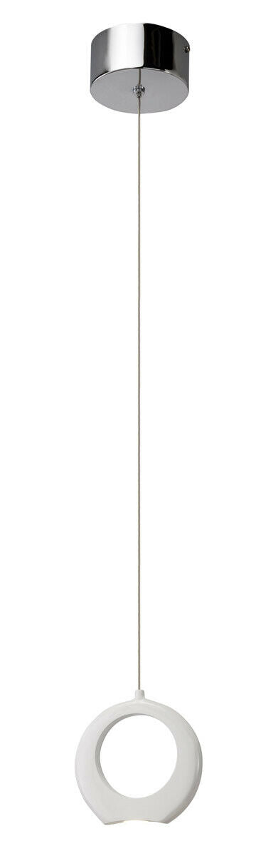 Kichler Lighting 83317 Zuy Collection LED Mini Pendant Light - White & Chrome Finish - Perfect for Kitchen Island, Dining Room, or Entryway Lighting