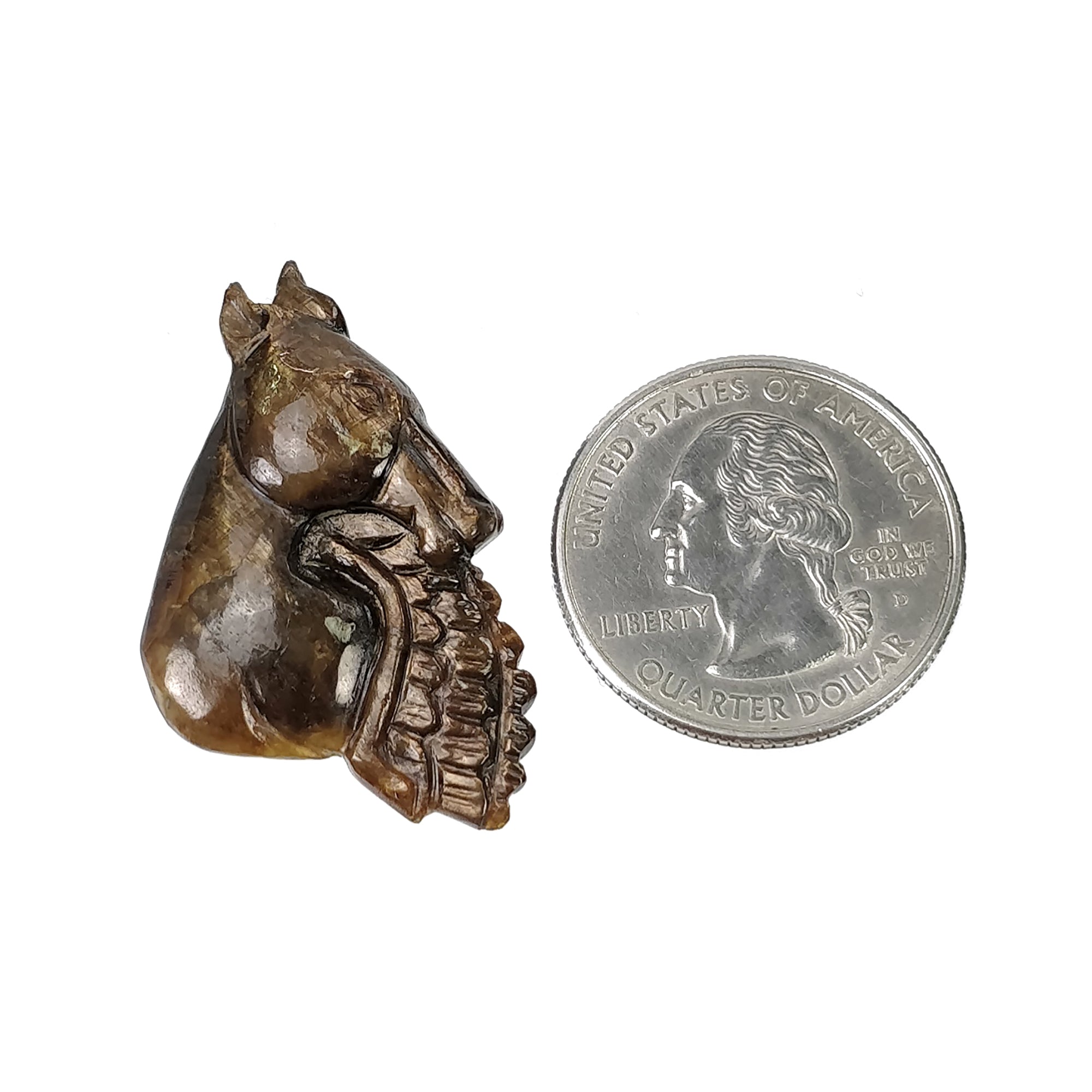 Natural Untreated Golden Brown Chocolate Sapphire Gemstone Carving - 36.50cts Hand Carved Horse 37x23mm | Unique Jewelry Making, Collectible Gemstone, Spiritual Healing Crystal for Meditation & Home Decor