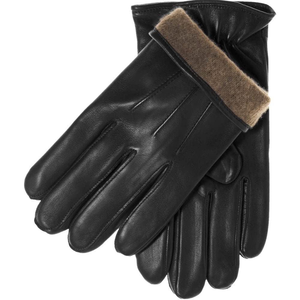 Premium Men's Winter Gloves - Genuine Lambskin Leather with Cashmere Lining (Black) | Warm & Stylish Cold Weather Accessory for Outdoor Activities, Driving & Daily Commute