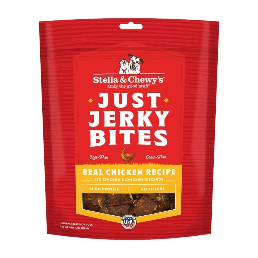Stella & Chewy's Just Jerky Bites Real Chicken Recipe Dog Treats - 6 oz. Bag - High Protein, Grain Free Snacks for Training & Rewarding Your Pet