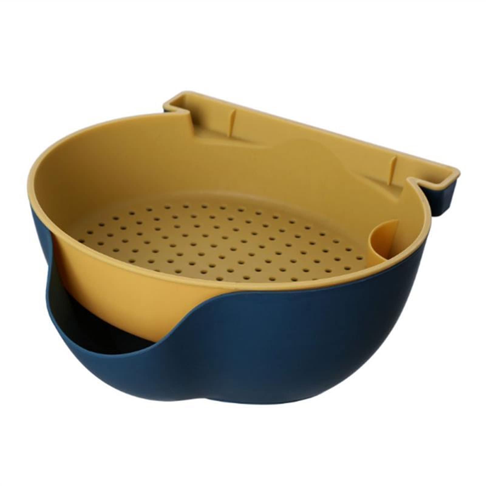 Double-Layer Plastic Sink Colander Strainer Basket - Food Strainer for Washing Fruits, Vegetables, Rice & Kitchen Draining - Durable Kitchen Drain Basket with Sieve (Color: 04) - Perfect for Meal Prep, Salad Making & Healthy Cooking