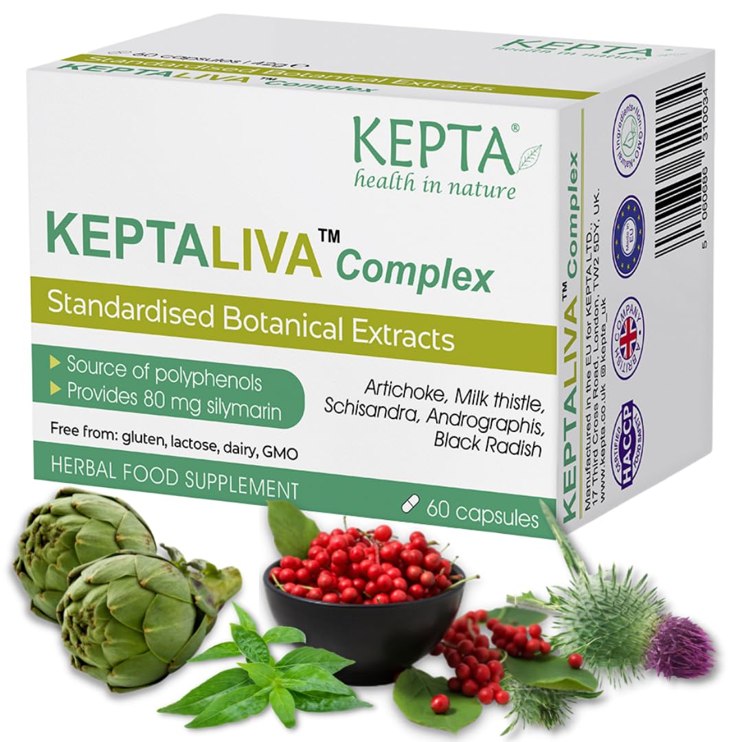KEPTALIVA – Natural Liver Cleanse Detox & Repair Supplement with Milk Thistle (80mg Silymarin), Artichoke, Schisandra – Supports Gallbladder & Digestion – 1 Month Supply – Herbal Detox for Liver Health & Wellness – Perfect for Post-Holiday Cleanse or Daily Liver Support