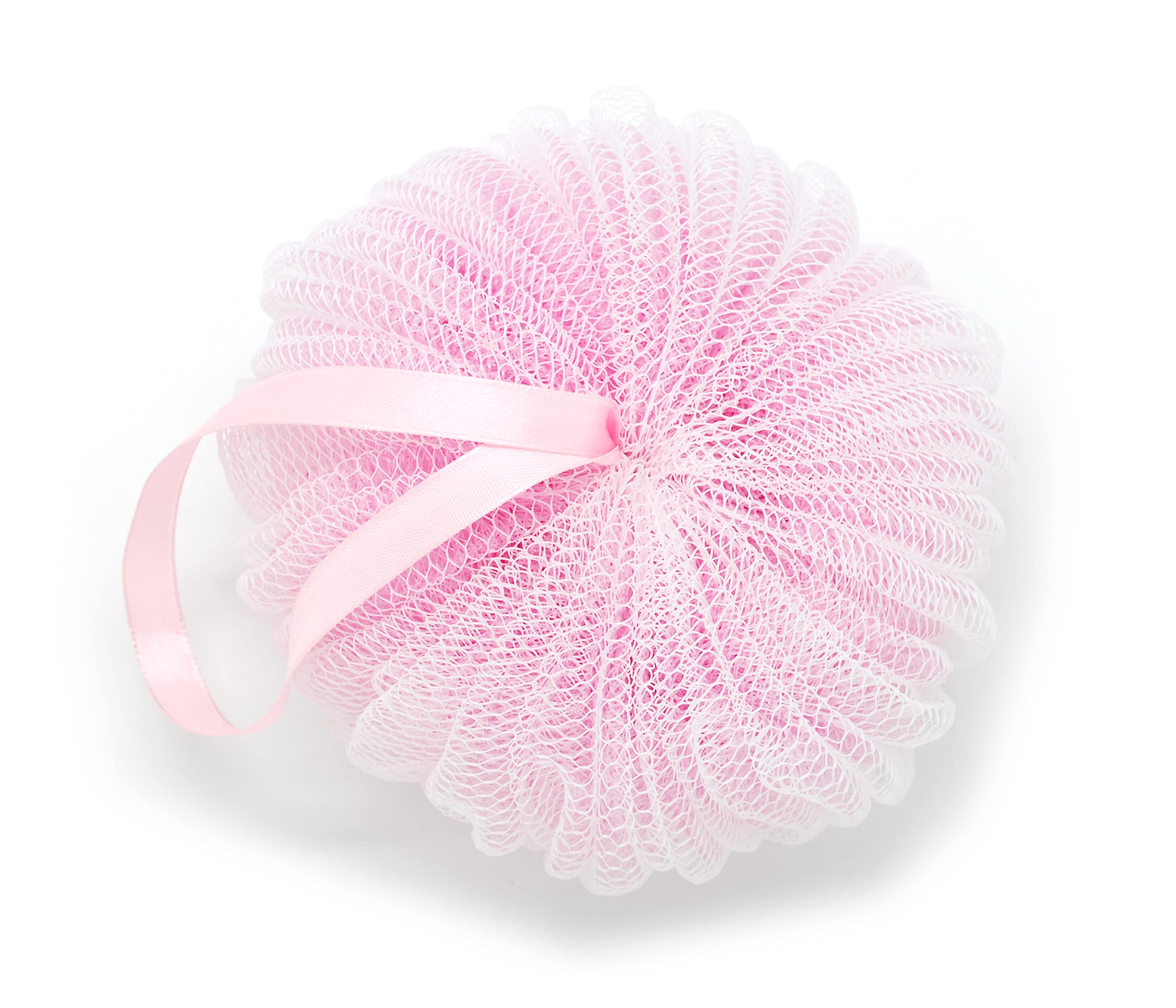 Premium Pink Loofah Sponge for Women & Men - Gentle Exfoliating Body Scrubber, Bath Sponge & Shower Pouf | Soft Luxury Loofah for Smooth Skin | Ideal for Daily Shower, Spa & Skincare Routine - Pack of 1