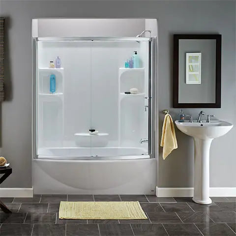 Cadet 8 Inch Widespread Pedestal Bathroom Sink Top - Modern Vanity Basin for Powder Room & Guest Bath Installation