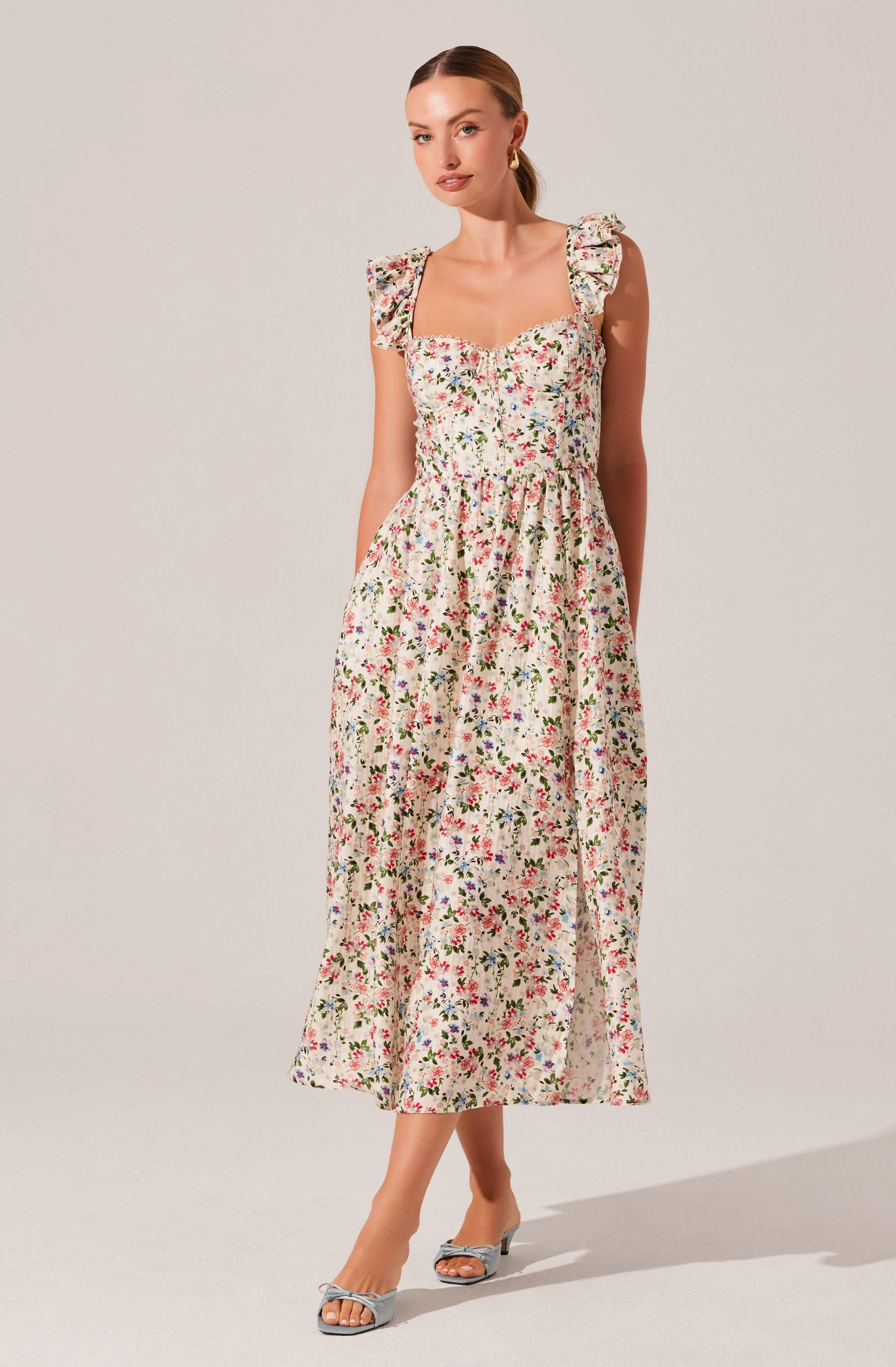 Cream multi floral