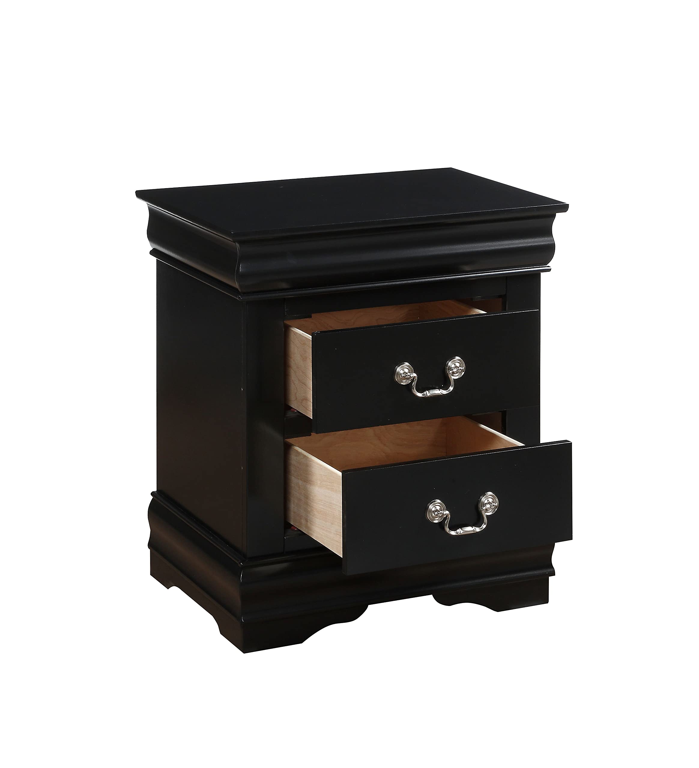 Modern 2-Drawer Nightstand with Storage - Compact Bedside Table for Bedroom & Living Room - Sturdy End Table with Smooth Gliding Drawers - Perfect for Small Spaces, Apartments & Dorm Rooms (Black)