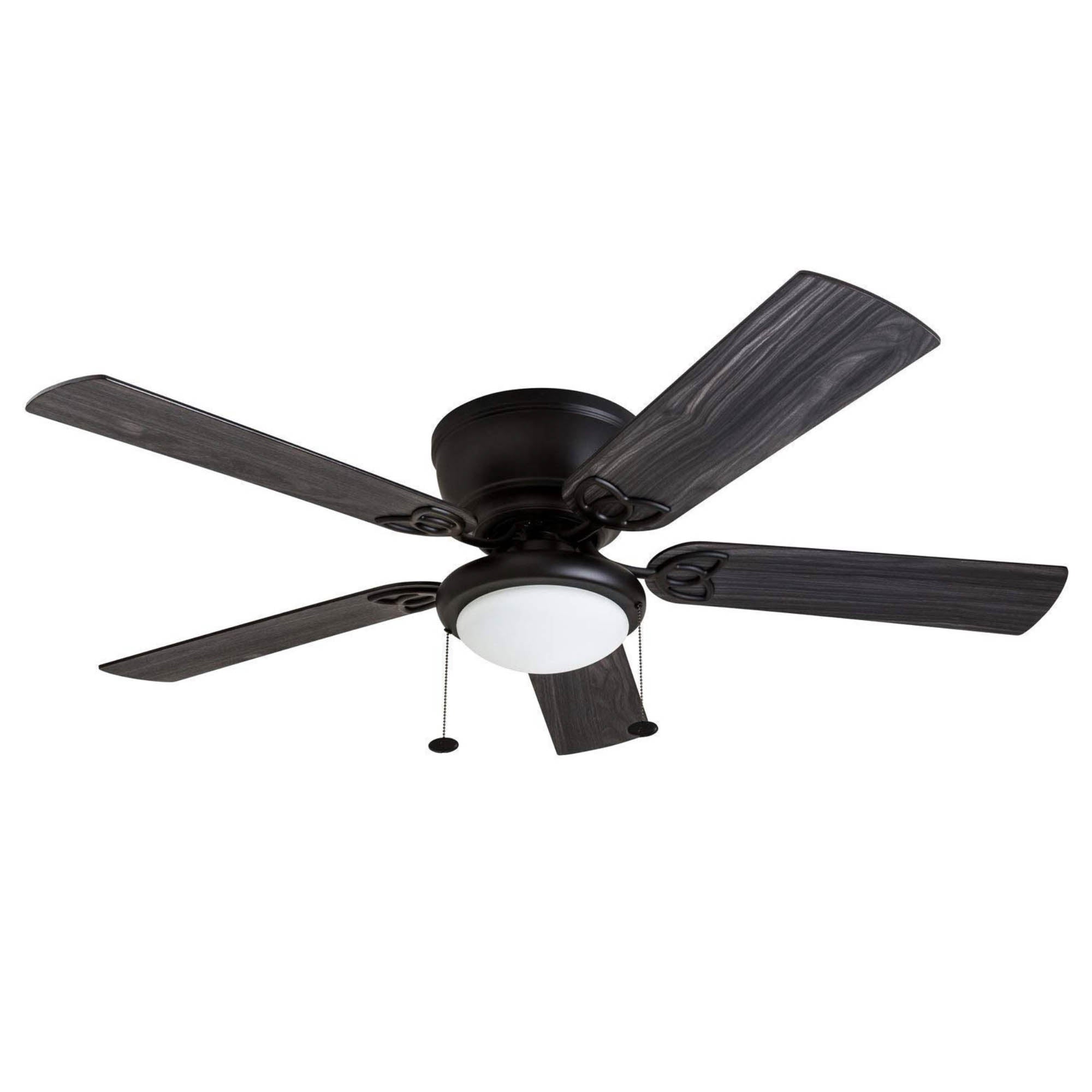 52 Inch Benton Matte Black Ceiling Fan with Pull Chain - Energy Efficient Indoor/Outdoor Cooling for Living Room, Bedroom, or Patio